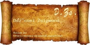 Décsei Zsigmond névjegykártya
