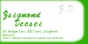 zsigmond decsei business card